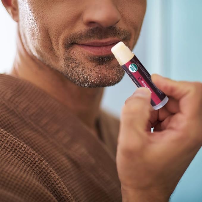 USDA Organic Lip Balm 4-Pack by Earth's Daughter - Cherry Flavor, Beeswax, Coconut Oil, Vitamin E - Best Lip Repair Chapstick for Dry Cracked Lips.-VivaGrace Women