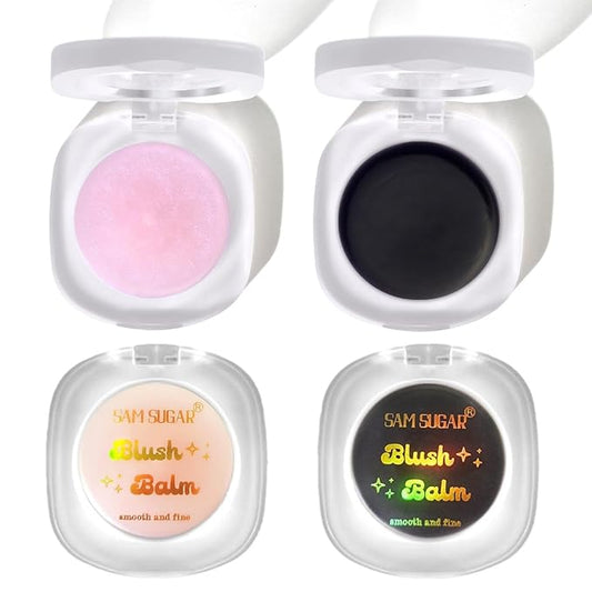 Color Changing Blush,3-in-1 Warm Change Blush,Pink Cream Blush,Transparent Crystal Color Changing Magic Gel,Blush PH Temperature Changing Long Lasting Blendable Natural Finish for All Skin Tone(01+02)-VivaGrace Women