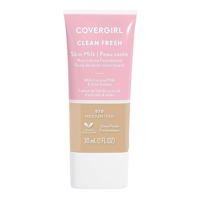 COVERGIRL, Clean Fresh Skin Milk Foundation, Medium/Tan, 1 Count (packaging may vary)-VivaGrace Women