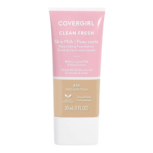 COVERGIRL, Clean Fresh Skin Milk Foundation, Medium/Tan, 1 Count (packaging may vary)-VivaGrace Women