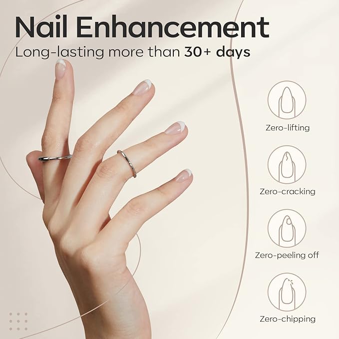 modelones Builder Nail Gel, 7-in-One Clear Builder for Nails, LED Lamp Cured Color Rubber Base Gel Polish Coat Strengthener Thickening Extension Rhinestone Glue in a Bottle for DIY Home Salon Gifts-VivaGrace Women