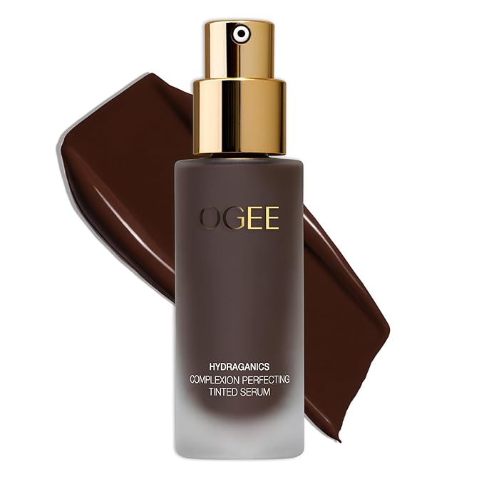 Ogee Complexion Perfecting Liquid Foundation - Lightweight Tinted Moisturizer For Face (Mahogany 14.5N - Deep Cocoa (Rich Undertones) - with Vitamin C & Jojoba Oil - Certified Organic & Made in USA-VivaGrace Women
