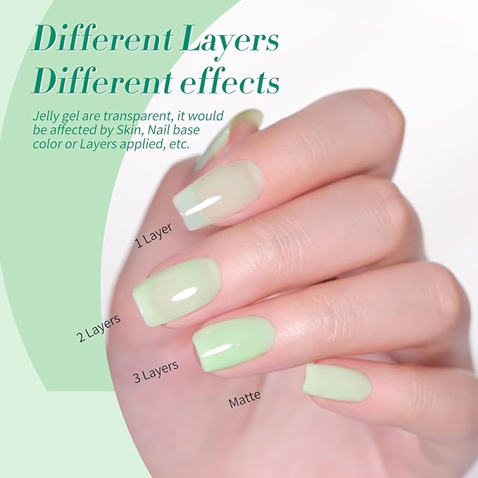 Born Pretty Gel Nail Polish Green Series,Jelly Transparent Gel Nail Polish, Cat Magnetic Eye,Shimmer Glitter Holographic Green Gel Polish Kit for Salon Manicure and Nail Art DIY at Home 6PCS 7ml-VivaGrace Women