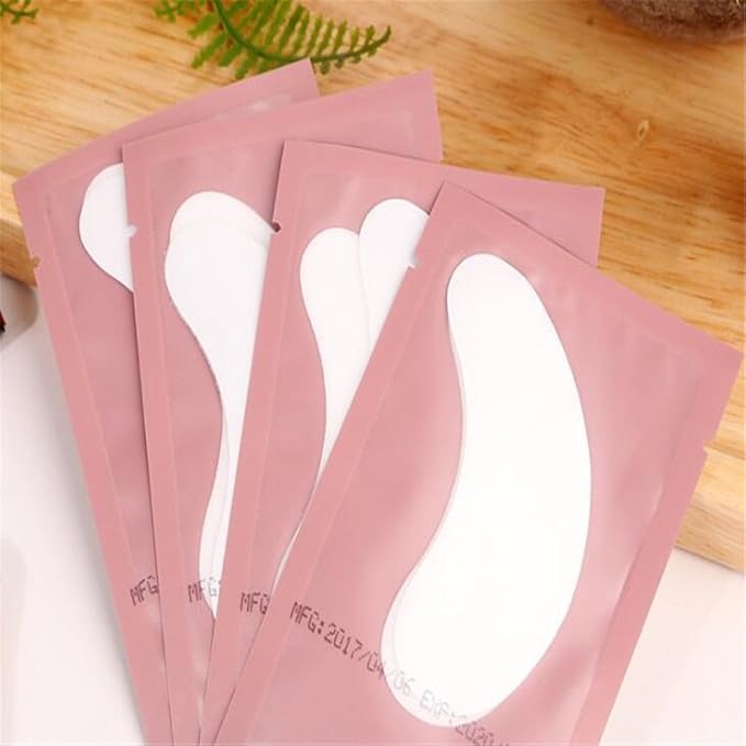 100 Pairs Set，Eye Gel Patches,Under Eye Pads Lint Free Lash Extension Eye Gel Patches for Eyelash Extension (pink)-VivaGrace Women