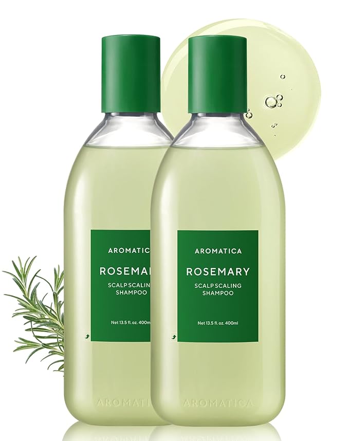 AROMATICA Rosemary Scalp Scaling Shampoo (2 packs) - Korean Hair Care with Thinning Hair Loss Natural Rosemary Essential Oil for Women Hair Growth - Free from Sulfate, Silicone, and Paraben (13.53 oz)-VivaGrace Women