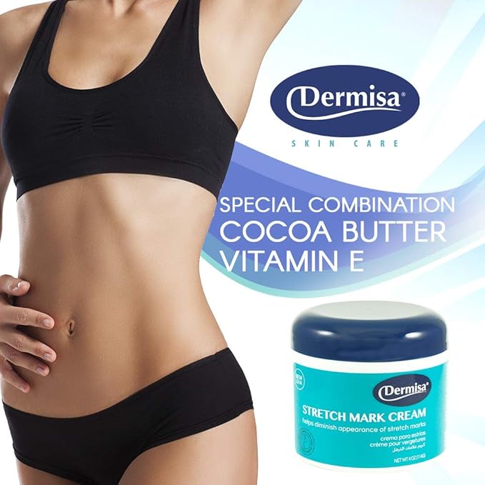 Dermisa Stretch Mark Cream | With Cocoa Butter, Vitamin E, Collagen & Elastin | 4 OZ | Pack of 2-VivaGrace Women