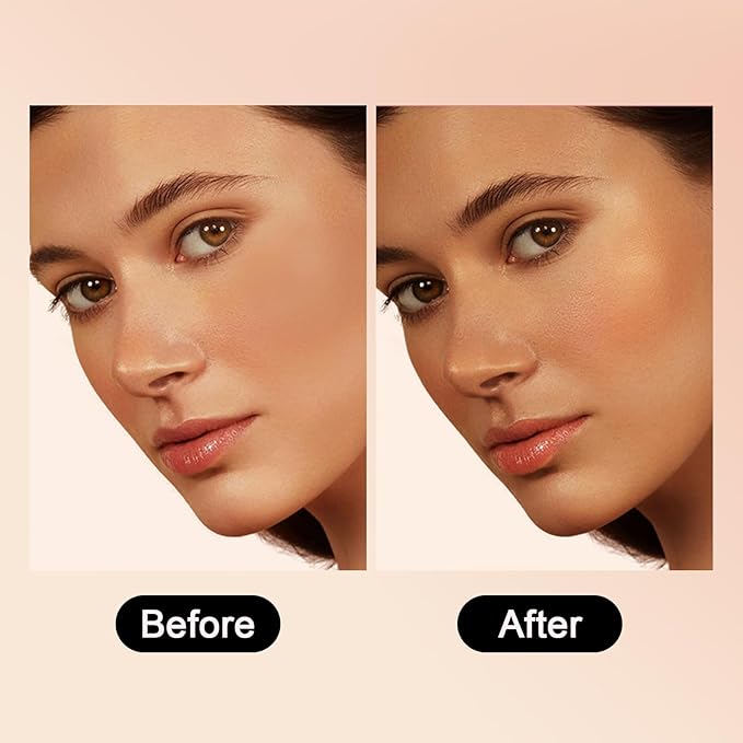 Baked Powder Contour Makeup, Brighten Bronzer Powder, Highlighter Bronzer Glow Palette, Cruelty Free Shimmer Bronzing Powder to Use For Contour Make up, Natural Finish & Easy to Use #002-VivaGrace Women