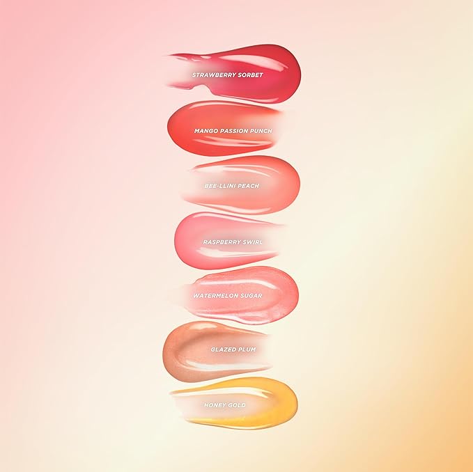 Gisou Honey Infused Hydrating Lip Oil, Nourishing Lip Moisturizer for Dry Lips, High Shine, Smooth Finish, Sheer Hot Coral Shade, Tropical Mango Passion Fruit Scent, Mango Passion Punch, 8ml-VivaGrace Women