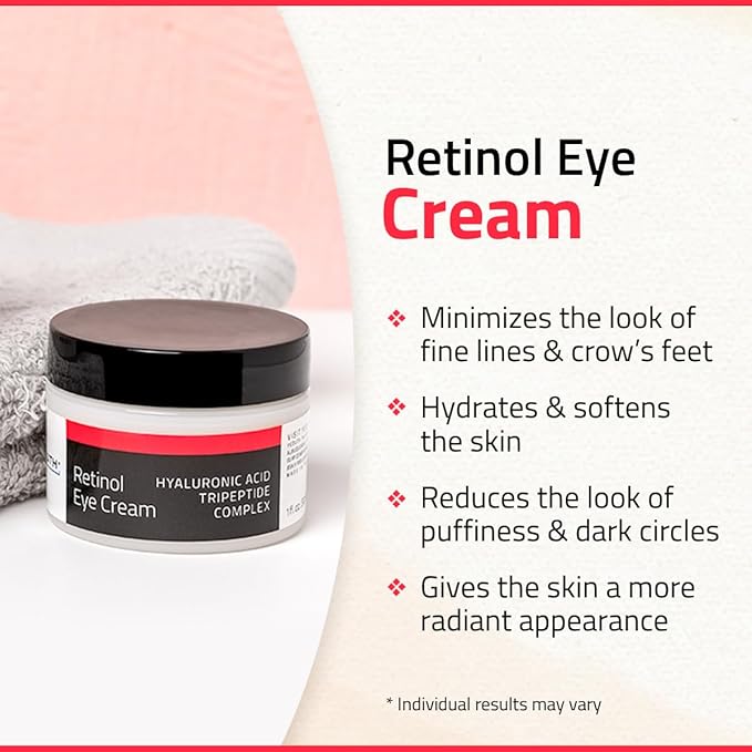 YEOUTH Retinol Eye Cream with Hyaluronic Acid, Hydrating Under Eye Cream for a Refreshed Appearance, Retinol Cream for Face, Eye Care 2oz-VivaGrace Women