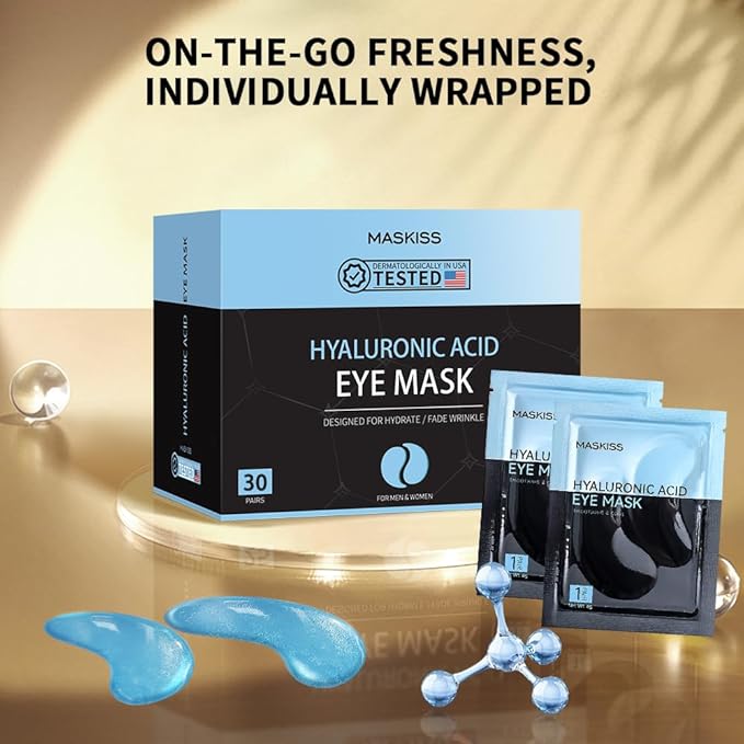 Under Eye Patches (30 Pairs), Hyaluronic Acid Eye Masks for Dark Circles Puffy Eyes Undereye Bags, Collagen Eye Patches for Wrinkles and Hydrate, Skin Care Gift for Her-VivaGrace Women