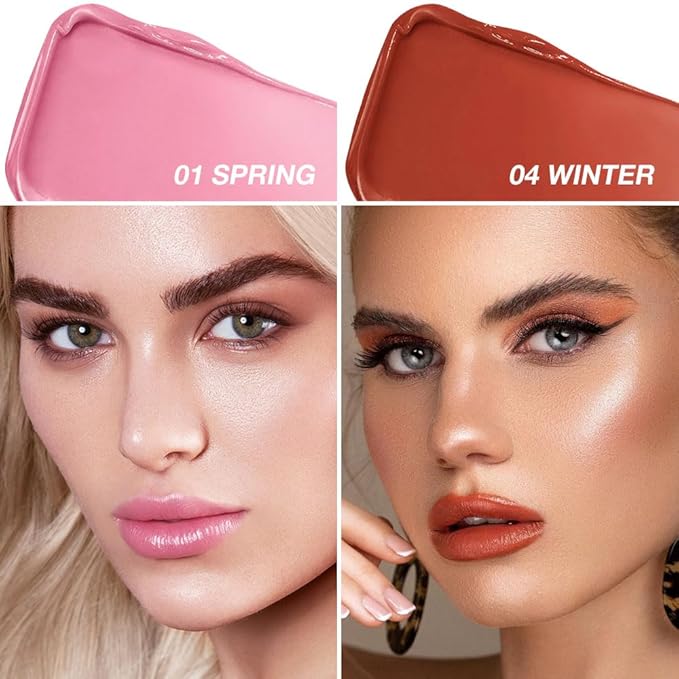 2Pcs Tinted Lip Balm Moisturizing Lipstick – Soft Pale Pink & Cool Plum Red Sheer Hydrating Lip Color for Dry Lips – Nourishing Lip Balm for All Women with a Subtle Natural Scent (S01 & S04)-VivaGrace Women