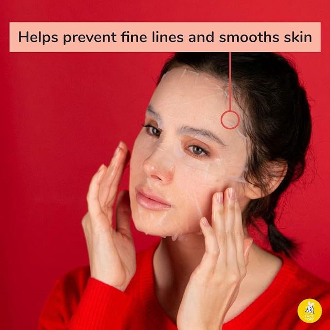 FACETORY K Beauty Face Mask Skin Care - ACE THAT FACE FIRMING COLLAGEN Sheet Mask with Collagen & Mushroom Extract | For Plump and Glowing Skin (10 Pack)-VivaGrace Women