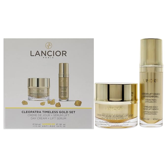 Timeless Gold Cleopatra Set 1.7oz Youth Precious Cream - Day Lift, 1oz Timeless Gold Face Lift Serum Unisex 2 Pc-VivaGrace Women