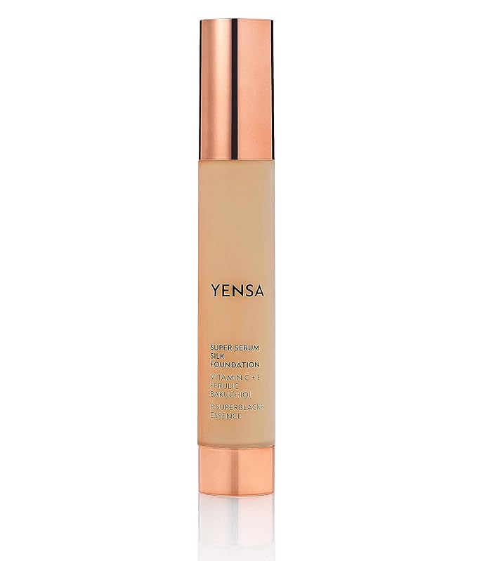 YENSA Super Silk Foundation - Full Coverage, Age-defying complex of Vitamin C, E, Ferulic, and Bakuchiol Oil (Medium 1) 1.0 fl oz-VivaGrace Women