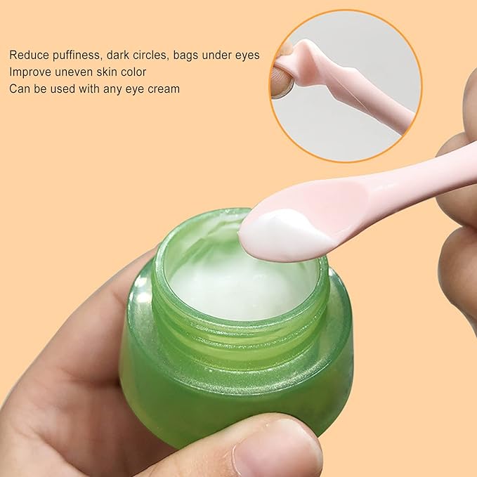 2pcs Eye Cream Applicator Stick,Jadestone Eye Massage Sticks Silicone Scoop Tool For Eye Anti Wrinkle Reduce Puffiness Fatigue Relief()-VivaGrace Women