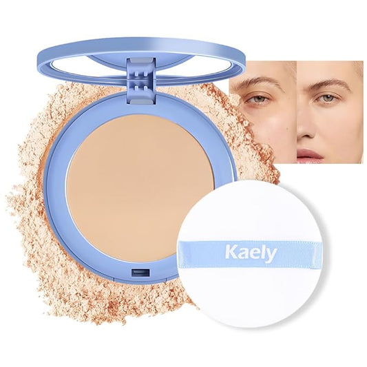 evpct Kaely Oil Control Pressed Face Powder, Get Smooth Flawless Fine Lines and Lightweight Finishing Foundation, Control Shine Long Lasting Waterproof Face Setting Powder Cosmetic, 05 Ivory Buff-VivaGrace Women