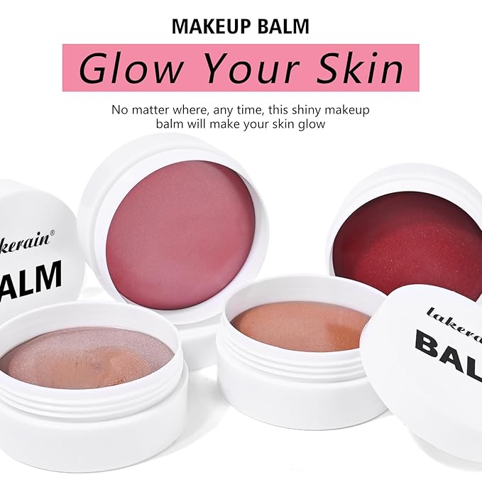 KYDA Miracle Glow Balm, Glow Tinted Blush Balm, Multiuse Face Balm for Cheek Lips Eyes, Hydrating Cream Blush, Blendable Lightweight, Shimmer Blusher, Earth Rose, 1.76 oz-VivaGrace Women