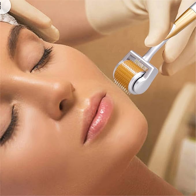 Derma Roller Real Needle, 192 Titanium Microneedle Roller Face Body for Home Use - includes Storage Case-VivaGrace Women