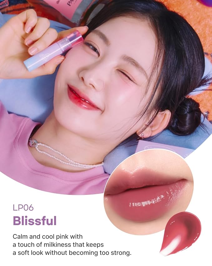 DEARMAY LA PISTE LIP TINT LP06 Blissful 0.14 oz. long lasting lip stain with glossy finish and lightweight texture, non sticky, hydrating formula with no flaking and glassy vivid tint, korean makeup-VivaGrace Women