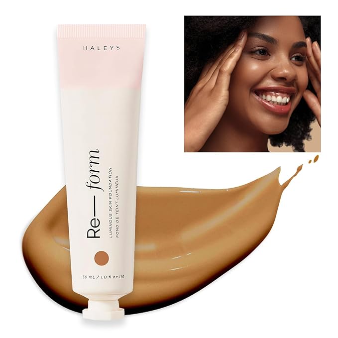 HALEYS Re-form Luminous Skin Foundation, VEGAN + CRUELTY-FREE, Blurs, Conceals, Blendable, Buildable Med-to-Full Coverage, Weightless, Oil-free, All-Day Wear, Hyaluronic Acid, All skin types (7.0)-VivaGrace Women