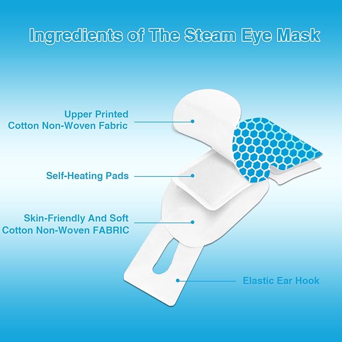 Steam Eye Masks for Dry Eyes, Heated Eye Mask Reduce Puffiness & Dark Circles, Hydrate & Soothe Tired Eyes, Travel Essentials, Business Trip, Party Favors, Unscented 20 Packs-VivaGrace Women