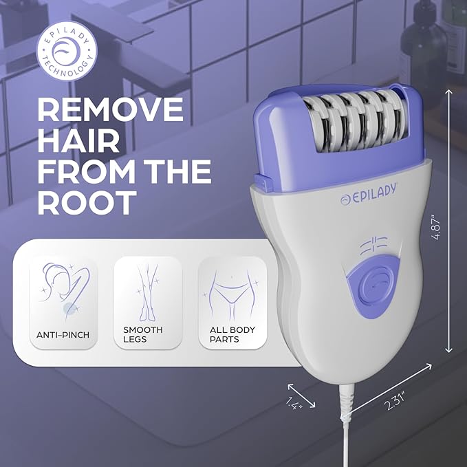 Epilady Speed Corded Epilator for Women | Compact Hair Removal Device for Arms, Legs, Underarms & Bikini Area, Epilators Hair Removal for Women-VivaGrace Women