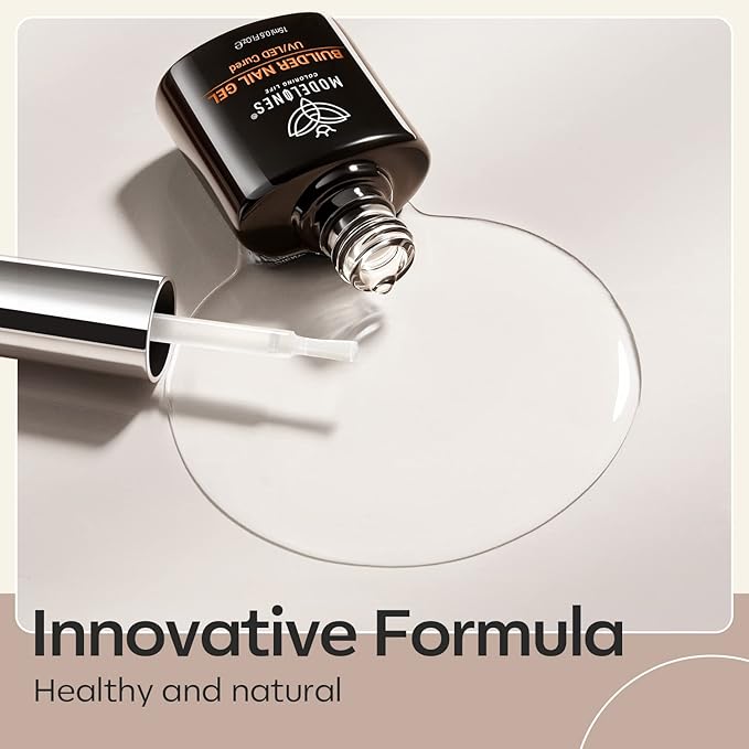 modelones Builder Nail Gel, 7-in-One Clear Builder for Nails, LED Lamp Cured Color Rubber Base Gel Polish Coat Strengthener Thickening Extension Rhinestone Glue in a Bottle for DIY Home Salon Gifts-VivaGrace Women