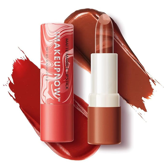 2PCS Marbled Matte Lip Stick Makeup - Velvety Finish | Naked-lip Feel, Full Coverage, D002+D004-VivaGrace Women