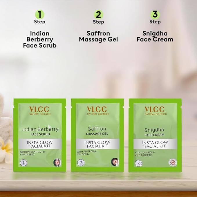 VLCC Salon Series Instaglow Facial Kit (6 Facials)(240gm+12ml)-VivaGrace Women