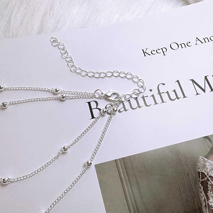 Layered Teardrop Pendant Necklace Teardrop Natural Stone Necklace Teardrop Gemstone Necklace Chain White Teardrop Necklace Choker Gold Satellite Chain Necklace Jewelry for Women and Girls-VivaGrace Women