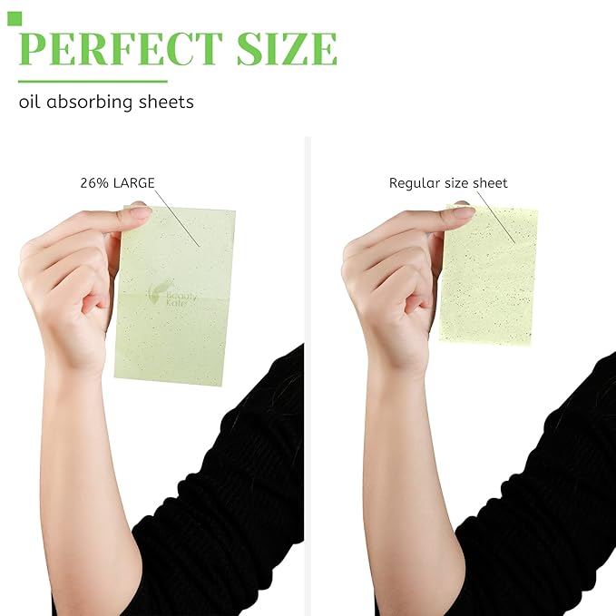 Oil Blotting Sheets for Face - Green Tea,26% Larger,3pk/300 Natural Blotting Paper for Oily Skin,Makeup Friendly Oil Absorbing Sheets,Easy To Grab One-VivaGrace Women