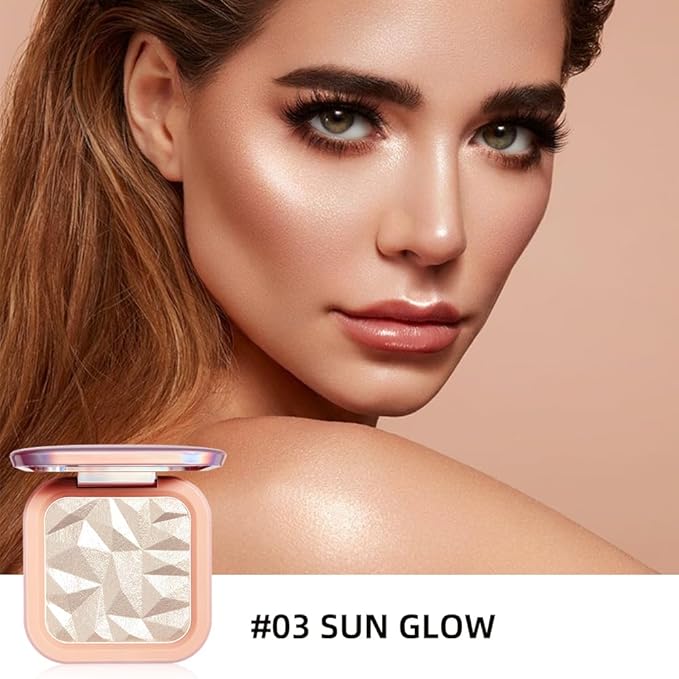 ELLESY Highlighter Makeup Palette Face Highlighter Palette Glitter Illuminator Highlighter Palette Shimmer Highlighter Powder Kit Highlight Makeup Palette -SUN GLOW-VivaGrace Women