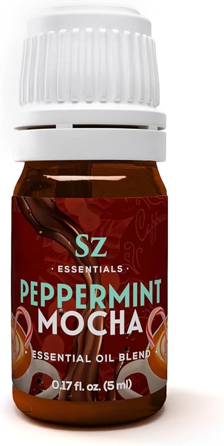 Peppermint Mocha Premium Essential Oil for Diffuser 100% Pure Essential Undiluted Oil - Extracted from Peppermint, Coffee, Cocoa with Vanilla Overtones - Plant Based - 0.17 Fl Oz (5ml)-VivaGrace Women