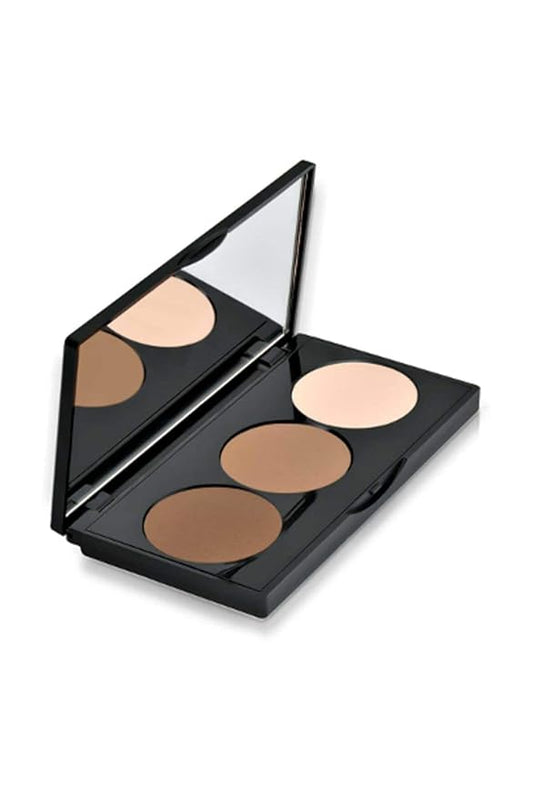 FARMASI Makeup Face Palette, Trio Eyeshadow, Long Lasting Face Sculpting, Blush and Highlighter Powder, Glow Contour Shadow Bronzer, All Skin Types, 0.52 oz. / 15 g (Face Sculpting Palette)-VivaGrace Women