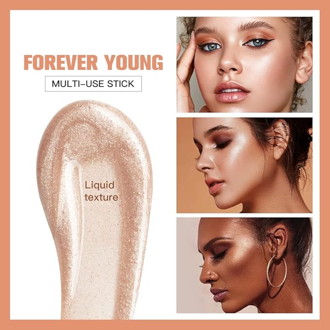Liquid Contour Beauty Wand, Highlighter and Bronzer Stick with Cushion Applicator Attached Easy to Blend, Long Lasting & Smooth Natural Matte Finish-VivaGrace Women