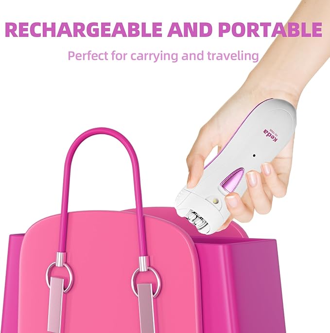Epilator for Women, Smooth Glide Epilator for Face, Rechargeable Facial Epilator Hair Removal Face Trimmer Device with LED Light for Facial Armpit Bikini and Leg-VivaGrace Women
