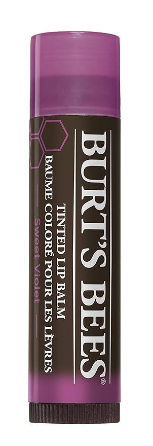 Burt's Bees 100% Natural Tinted Lip Balm, Sweet Violet with Shea Butter & Botanical Waxes - 1 Tube-VivaGrace Women