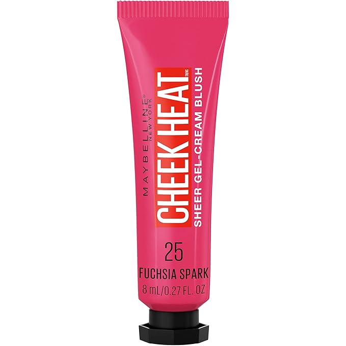Maybelline Cheek Heat Gel-Cream Blush Makeup, Lightweight, Breathable Feel, Sheer Flush Of Color, Natural-Looking, Dewy Finish, Oil-Free, Fuchsia Spark, 1 Count-VivaGrace Women