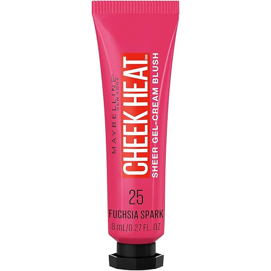 Maybelline Cheek Heat Gel-Cream Blush Makeup, Lightweight, Breathable Feel, Sheer Flush Of Color, Natural-Looking, Dewy Finish, Oil-Free, Fuchsia Spark, 1 Count-VivaGrace Women