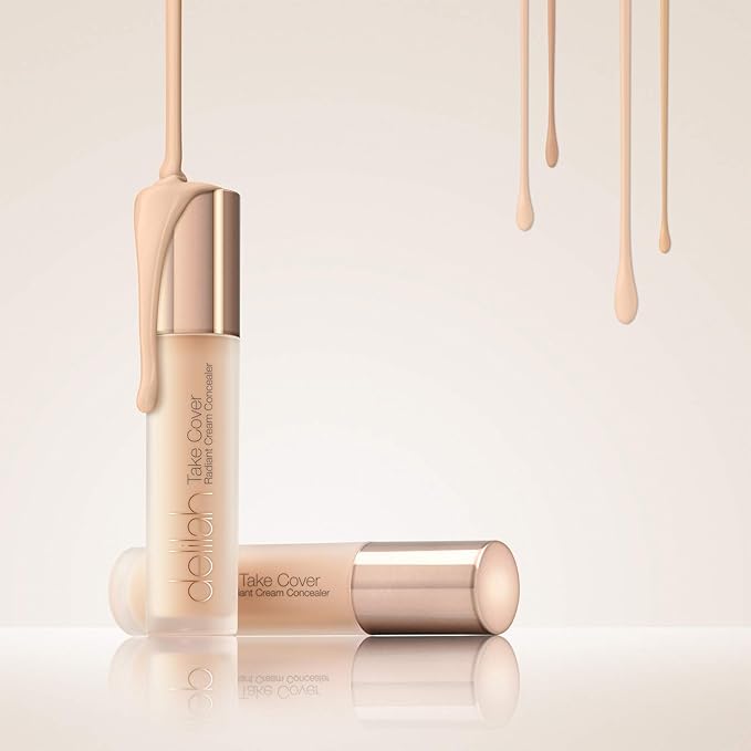 delilah - Take Cover Radiant Cream Concealer - Chashmere - Blendable, Hydrating, Long-Lasting, Light Reflecting, Imperfections Corrector - Enriched with Vitamin E - Medium to Full Coverage - 0.12 Oz-VivaGrace Women