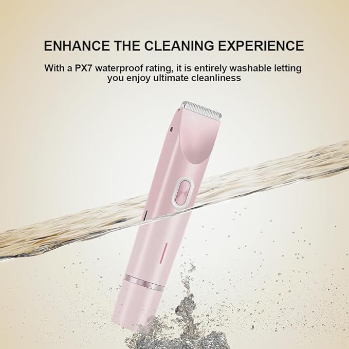 2 in 1 Womens Body Shaver,2025 Glow Aura Electric Razor, Dual Head Shaver Women, Electric Razor for Womens Legs, IPX7 Waterproof Wet & Dry Use Body Intimate Areas,Pink-VivaGrace Women