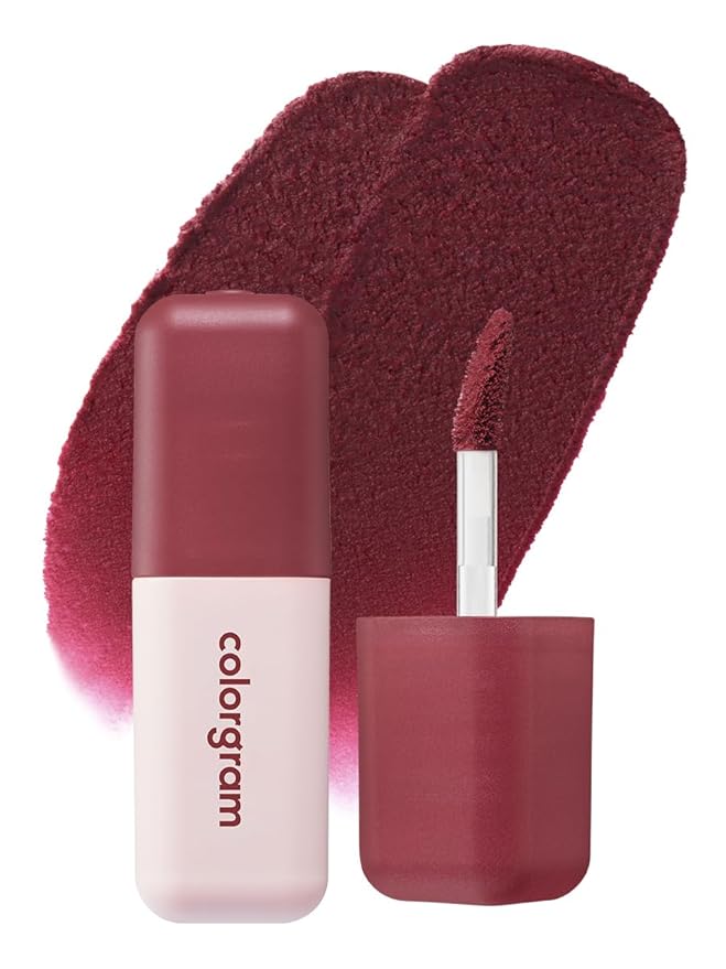 COLORGRAM NUDE BLUR TINT 12 BLOODY PLUM | Soft Velvet Matte Liquid Lipstick & Cheek Tint | Lightweight Blurring Tint for a Smooth & Airbrushed Finish | Long-Lasting & Non-Sticky Formula-VivaGrace Women