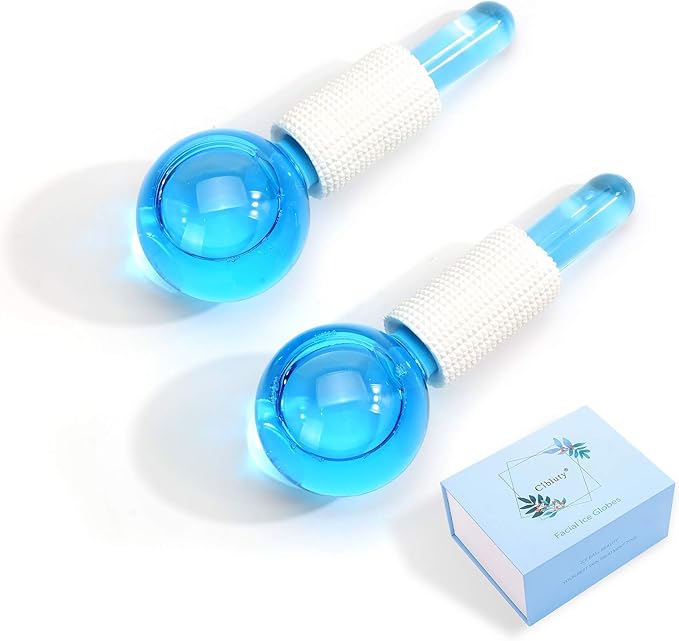 ICE Globes for Facial, 2 PCS Facial Globes for Massage Tool, Facial Roller Cold Skin Massagers, Tighten Skin, Reduce Puffiness and Dark Circles, Enhance Circulation-VivaGrace Women