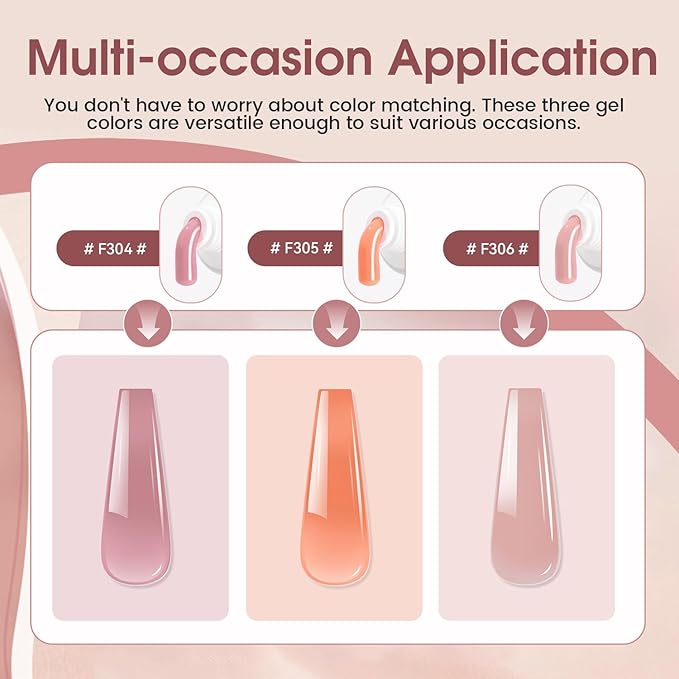 JEWHITENY Poly Extension Gel Nail Set Clear Pink Poly Nail Gel With Slip Solution Base Coat Top Coat French Manicure Need U V Lamp Curing for Finger Art and Home DIY-VivaGrace Women