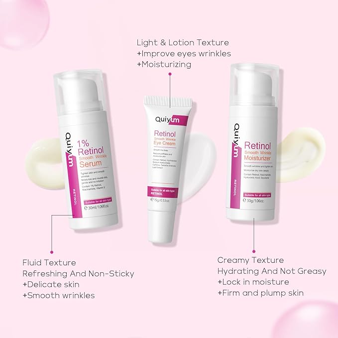 Retinol Skin Care Set, Dark Spot Remover for Face with Face Serum, Eye Cream, Moisturizer, Anti Aging Facial Skin Care Routine Kit, Wife Mom Women Gifts for Christmas Stocking Stuffers-VivaGrace Women