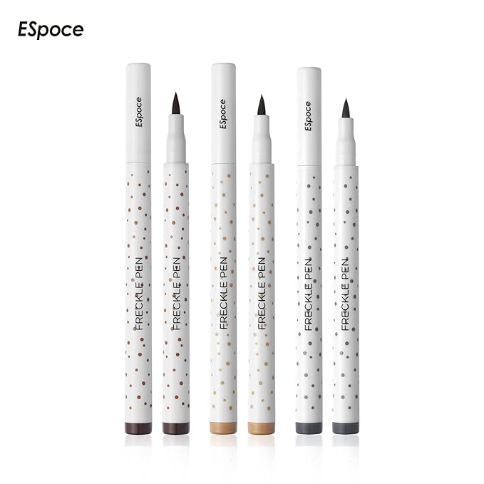 Freckle Pen 3 Colors Waterproof Long Lasting Quick Dry Small Spot Natural Like Face Freckle Makeup Pen, Dark Brown, Light Brown and Grey, Upgrade Design-VivaGrace Women