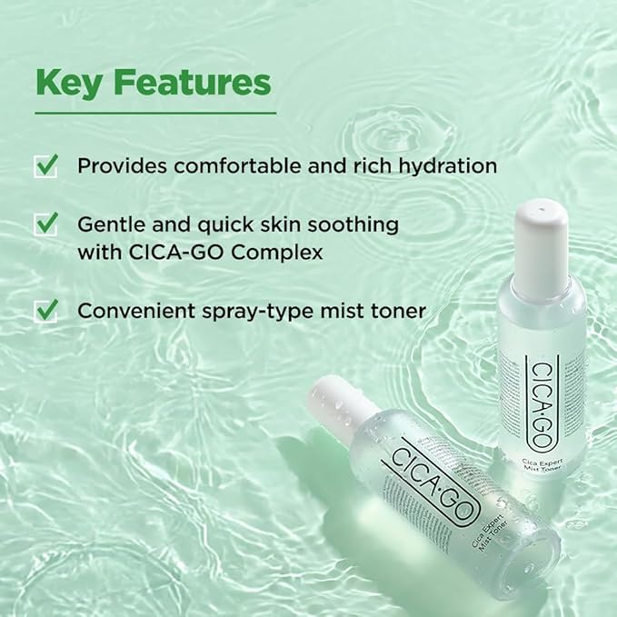 CICA Expert Mist Toner, Alcohol-Free Soothing Facial Mist for Sensitive Skin, Hydrating & Calming Korean Skin Care (5.07 fl.oz/150ml)-VivaGrace Women