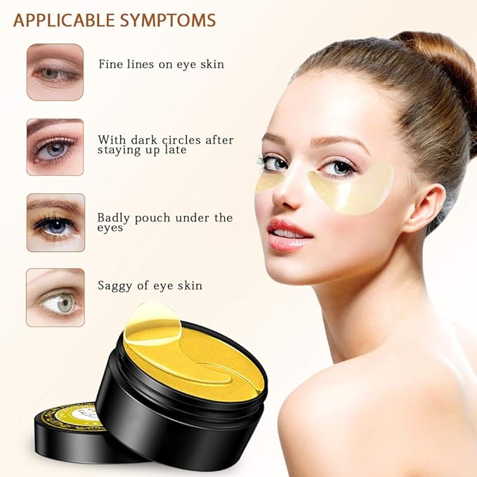 Under Eye Patches (30 Pairs Eye Gels) - Golden Eye Mask with Amino Acid & Collagen - Rejuvenating Treatment for Dark Circles, Puffy Eyes, Refreshing, Revitalizing, Travel, Wrinkles-VivaGrace Women