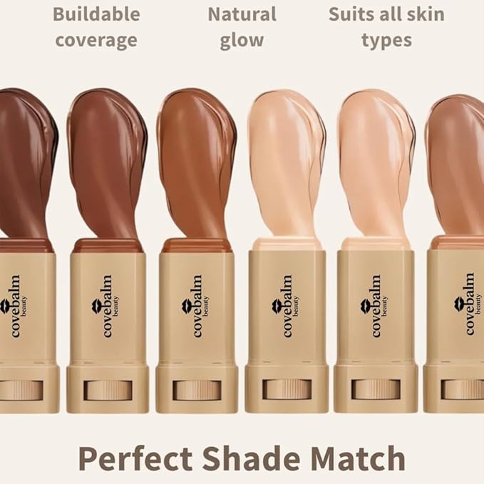 Cove Balm Beauty Skin Tint,Solid Tinted Serum Boosted Skin Tint Balm, Facial Color Correct, Radiant & Dewy Finish, Face Tinted Foundation, Covebalm Foundation Stick For Face Makeup (#06)-VivaGrace Women