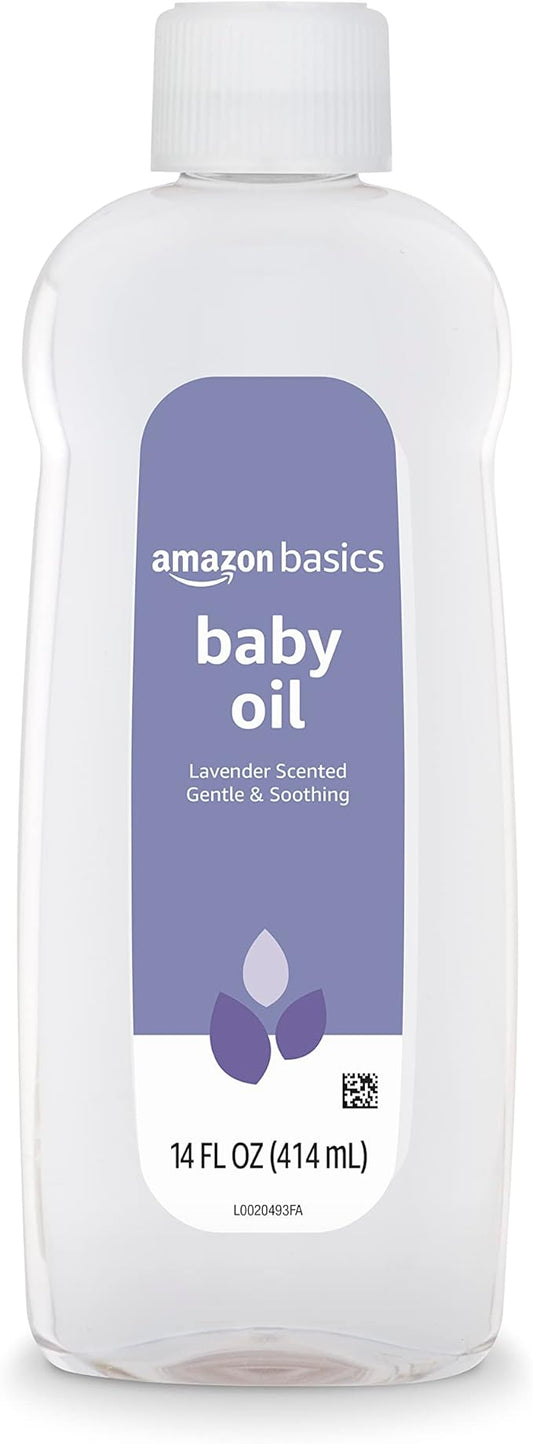 Amazon Basics Baby Oil, Lavender Scented, 14 Fluid Ounce, 1-Pack (Previously Solimo)-VivaGrace Women